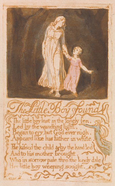 The Little Boy Found, placa 21 de Canciones de Inocencia, 1789 de William Blake